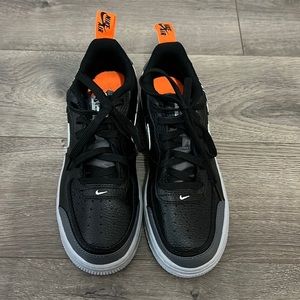 Nike Air Force 1 black with grey big kids size 5.5